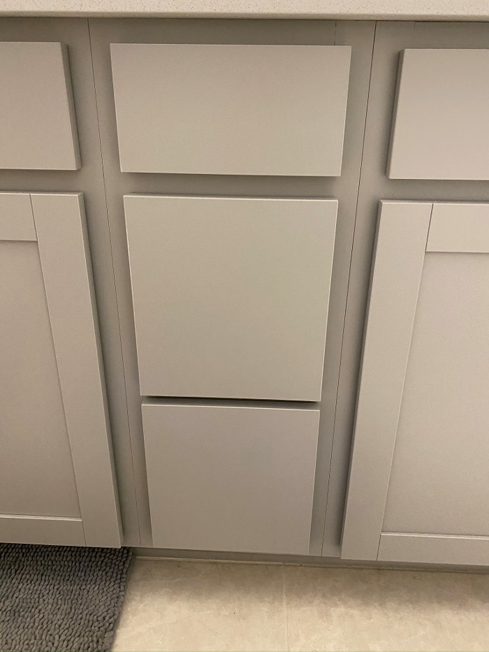 Install bathroom cabinet hardware